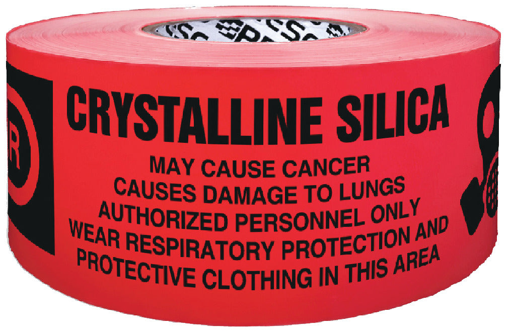 Presco B3102R4323 1000 x 3 in. Crystalline Silica Barricade Tape in Red