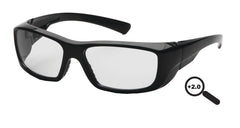 Pyramex SB7910D20 Emerge Black Frame/Clear +2.0 Lens 6/Box