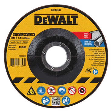 DeWalt DWA4531 Cutting Wheels Power 4 1/2 Inch 7/8 Inch Arbor Replacement MPN