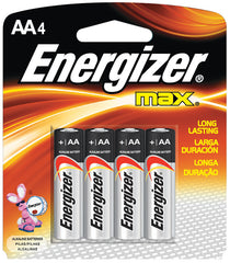 Energizer E91BP4 Energizer Max Standard Battery - AA, Chemistry: Alkaline, 1.5 Volt, Package Qty: 4