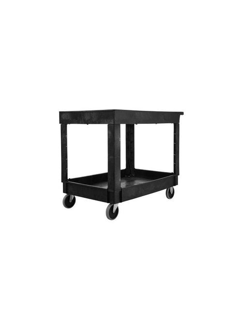 Rubbermaid FG9T6700BLA 2 Shelf Cart W/4 Casters