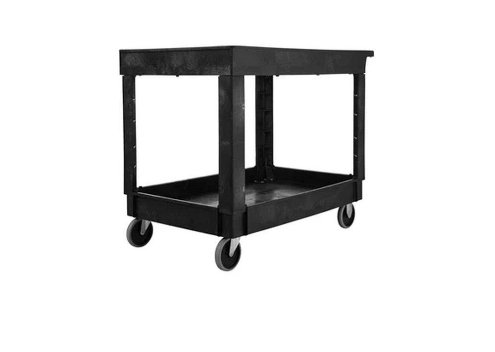 Rubbermaid FG9T6700BLA 2 Shelf Cart W/4 Casters