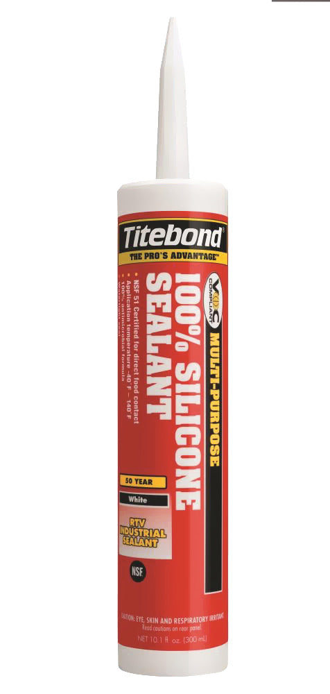 Titebond 2601 10.1 oz. Interior/Exterior White Silicone Sealant (12-Pack)