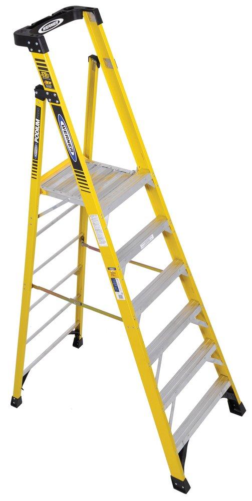 Werner PD7306 6 Ft. Fiberglass Podium Ladder 375 lb.