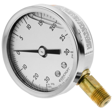 Ashcroft 251009SWL02L30#VAC Duralife Pressure Gauge 0-30 psi 0-30 Hg