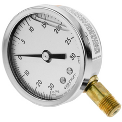 Ashcroft 251009SWL02L30#VAC Duralife Pressure Gauge 0-30 psi 0-30 Hg