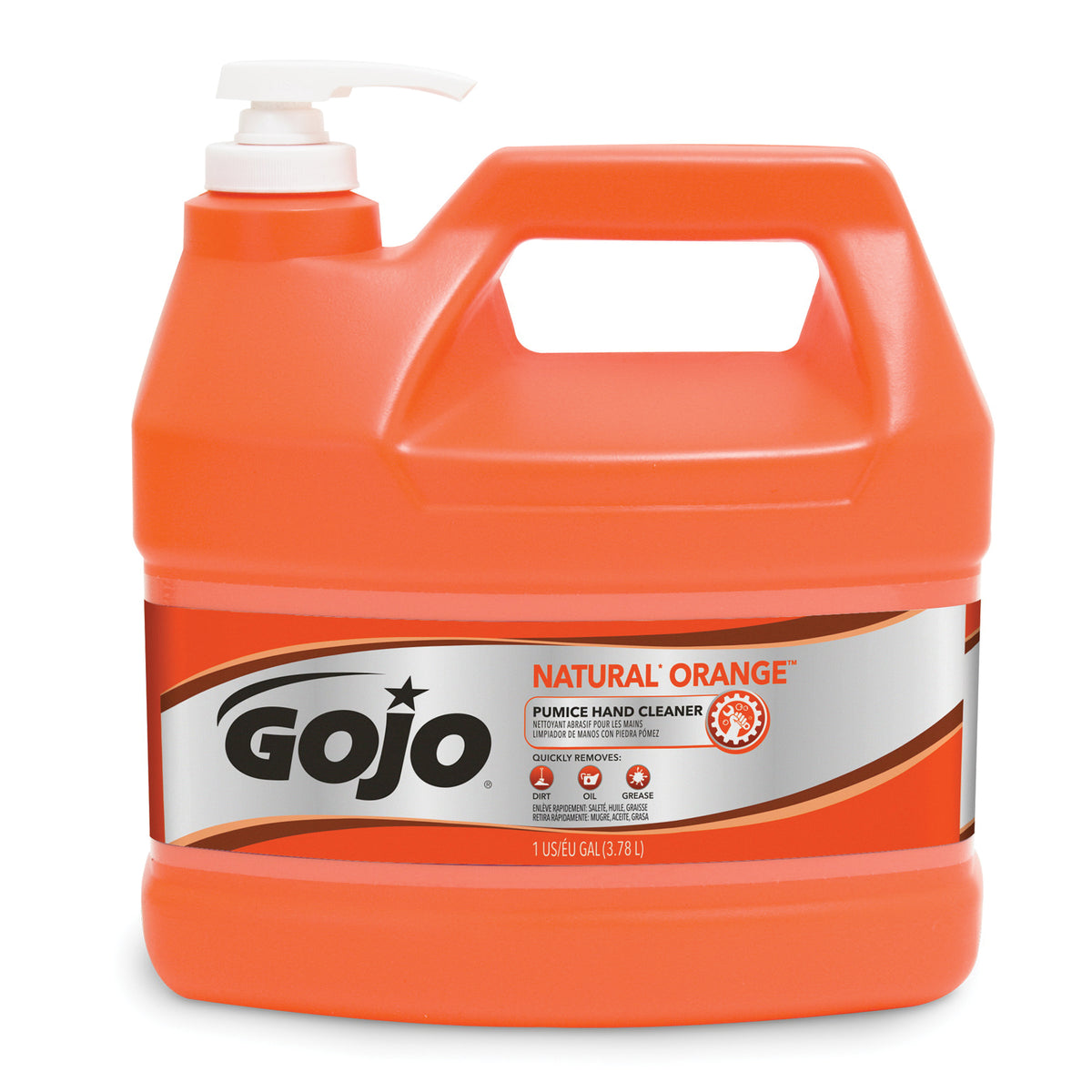 Gojo 0955-02 Natural Orange Pumice Hand Cleaner 1 Gal Pump Bottle