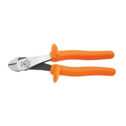 Klein D248-8-INS Diagonal Cutting Pliers, Insulated, High-Leverage, Angled Head, 8-Inch