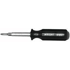 Wright Tool 9180 Four-Way Screwdriver 3/16 in; 5/16 in Tip Width