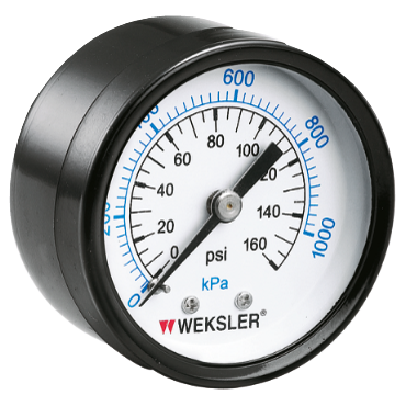 Weksler UA15C8C | Steel Cased Dry Pressure Gauge | 0-100 PSI