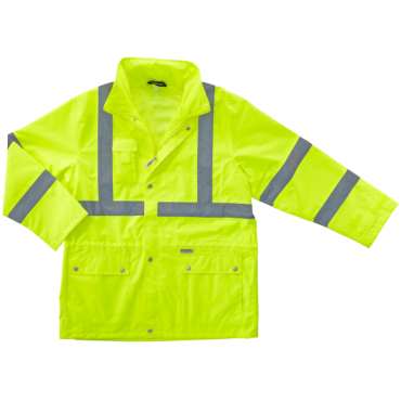 Ergodyne 24324 Class 3 Rain Jacket, Lime, Large