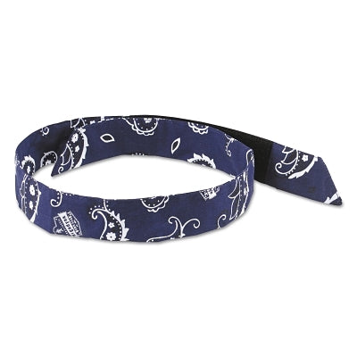 Ergodyne 12316 Chill-Its Bandana/Headband Cooling Bandana Hook and Loop Closure Navy Western