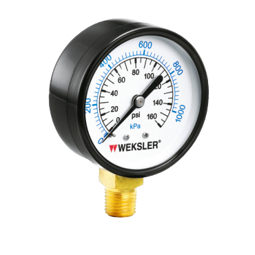 Weksler UA20C4L Steel Cased Dry Pressure Gauge 0-100 PSI