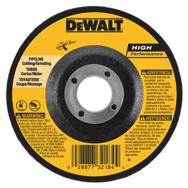 DeWalt DW8485 High Performance Pipeline Grinding Wheel 6 in Diameter