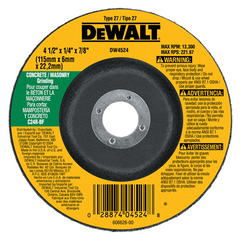 DeWalt DW4524 High Performance Masonry Grinding Wheel 4-1/2 inch