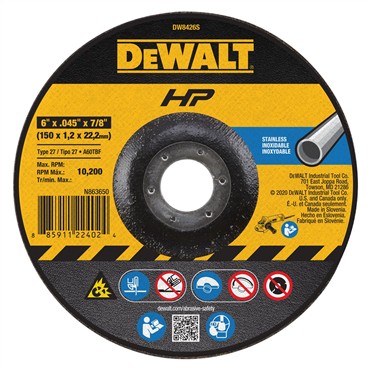 DeWalt DW8426S 6 x .045 x 7/8 CFree Thin Cutoff Wheel