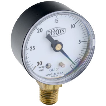 Dixon Valve & Coupling GL105 Dry Vacuum Gauge 0-30 inHg