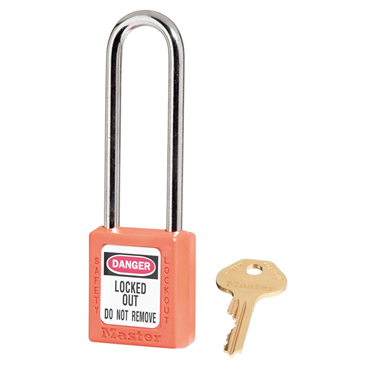 Master Lock 410LTORJ Thermoplastic Safety Padlock 1-1/2 W x 3 H Shackle