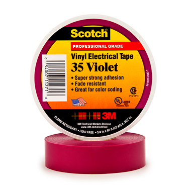 3M 00054007499237 Scotch Vinyl Color Coding Electrical Tape 35