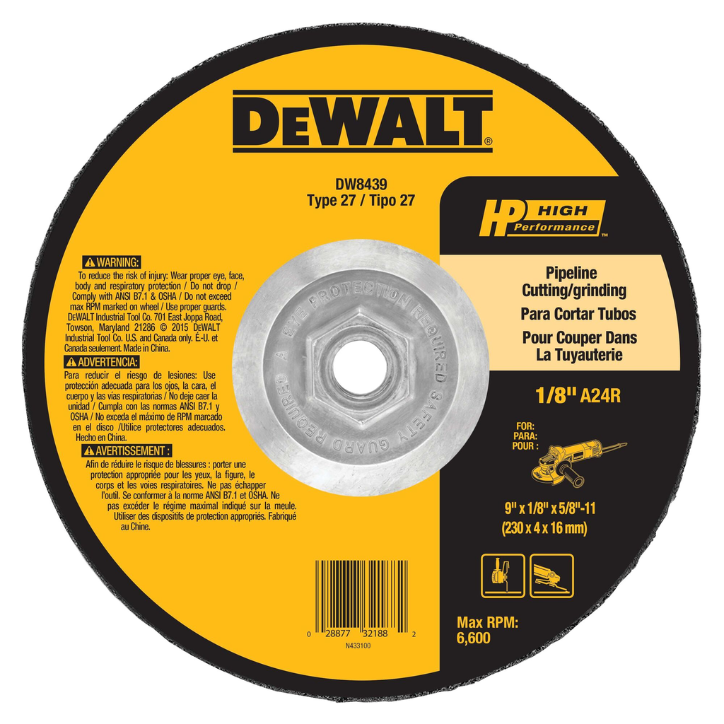 DeWalt DW8439 High Performance Pipeline Grinding