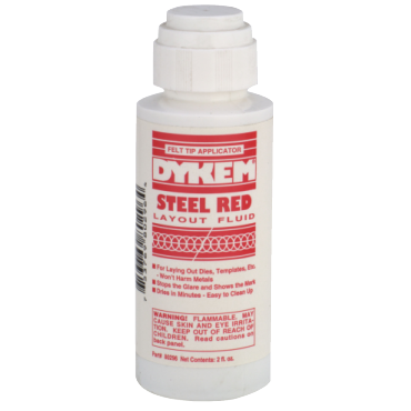 Dykem 80296 Steel Red Layout Fluid 2 oz Felt Tip Applicator