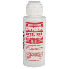 Dykem 80296 Steel Red Layout Fluid 2 oz Felt Tip Applicator