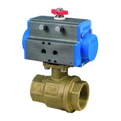 Bonomi 8P0082LF-3/4 Ball Valve 3/4 Inch Lead Free Brass NPT Full Port Spring Return Pneumatic Actuator