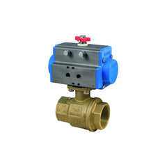 Bonomi 8P0082LF-3/4 Ball Valve 3/4 Inch Lead Free Brass NPT Full Port Spring Return Pneumatic Actuator