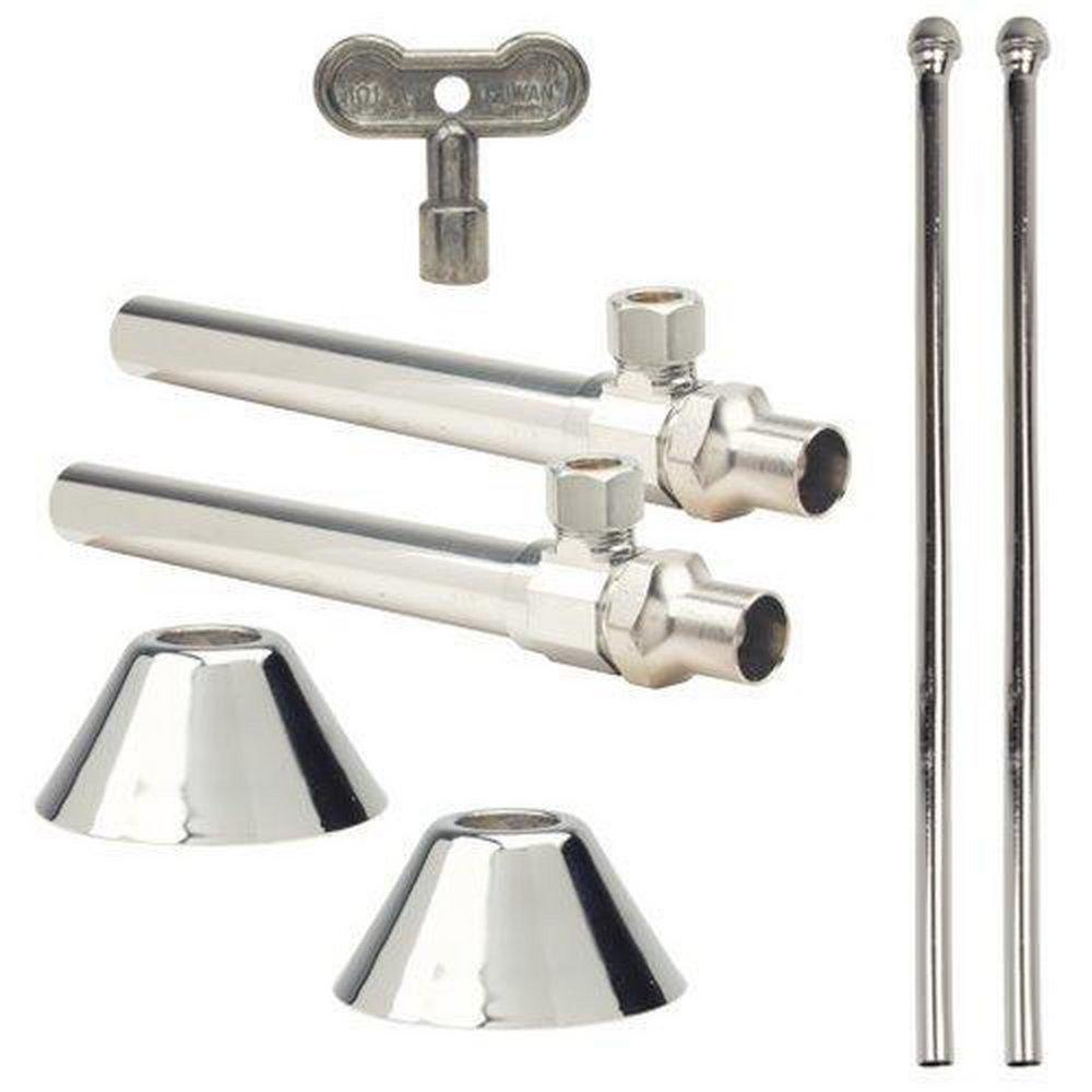 BrassCraft SCS400AX-C 3/8 x 12 in. Lavatory Supply Kit with Loose Key Polished Chrome