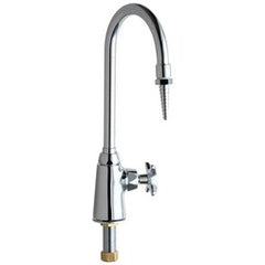 Chicago Faucet 969CTF Laboratory Faucet 1 Cross Polished Chrome Gooseneck Swing Brass