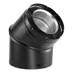 Duravent 46DVA-E45B Vent Elbow 45 Degree Non-Adjustable 4 x 6-5/8 Inch Aluminum/Galvanized Steel Black