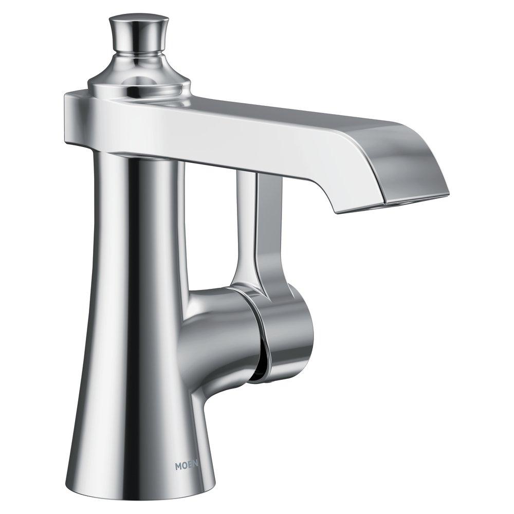 Moen S6981 Flara Single Handle Monoblock Bathroom Sink Faucet in Chrome