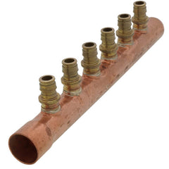 Uponor LF2811050 Manifold with ProPEX 1 Inch Copper/Lead Free Brass 6 Outlet 1/2 Inch Branch