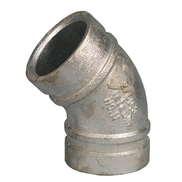 Victaulic V11-3G Elbow 45DEG 3 Inch Ductile Iron Grooved Galvanized