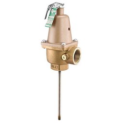 Watts Regulator N240X9FS Relief Valve Temperature and Pressure with Flood Sensor 1 Inch Female Bronze 150PSI 210 Degrees Fahrenheit