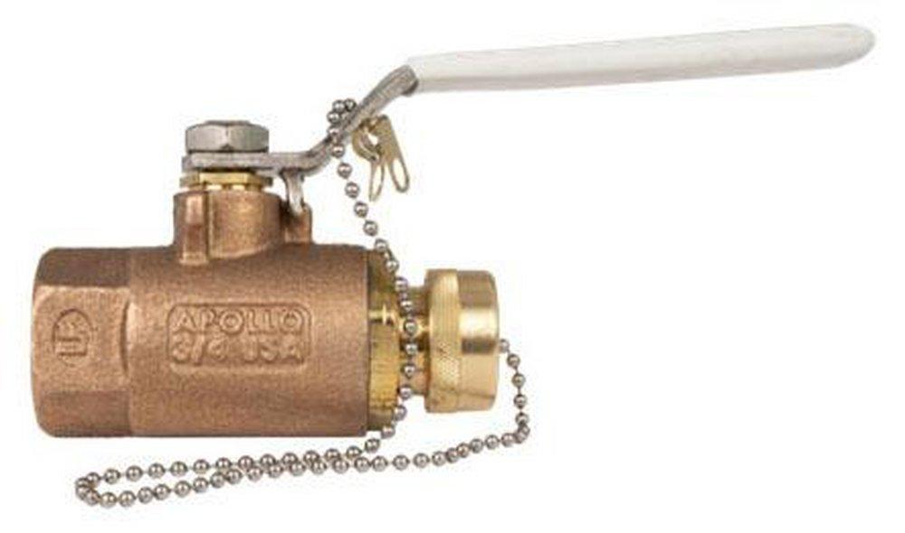 Apollo Valves 70LF104HC Ball Valve Lead Free Bronze 3/4 Inch Female x Hose 2 Piece Standard Port