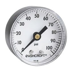 Ashcroft 35W1005PH02LXAP160 Pressure Gauge 1005P 160PSI 3-1/2 Diameter 1/4 NPT Lower Bourdon Tube Panel Mount