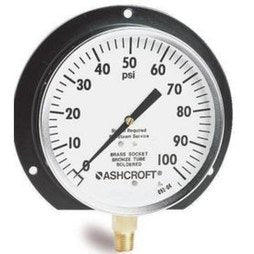 Ashcroft 45W1000H02LXAP300 Pressure Gauge 1000 300PSI 4-1/2 Diameter 1/4 NPT Lower Bourdon Tube Stem Mount