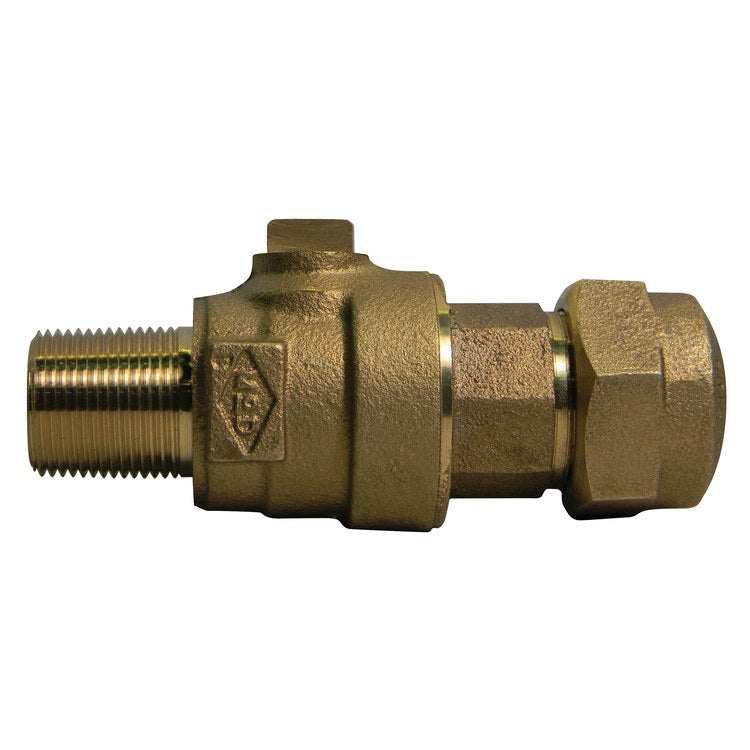 AY McDonald 74704BQ-2 Corporation Stop 2 Inch Lead Free Brass MPT x CTS Q 5182-168