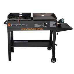 Blackstone 1819 Grill Propane/Charcoal Griddle and Charcoal Grill Combo Black