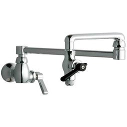 Chicago Faucet 515ABCP Pot Filler 2 Lever Chrome Plated Lead Free