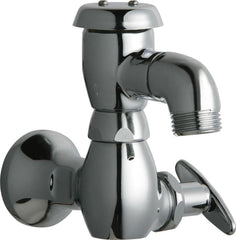 Chicago Faucets 952-12CP Single Cross Handle Wall Mount Service Faucet in Polished Chrome