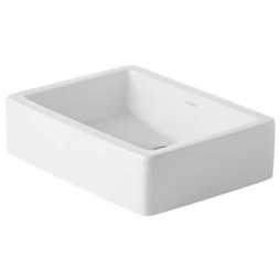 Duravit 04555000001 Lavatory Sink Vero Ground WonderGliss Surface Treatment Less Overflow 15 x 19-5/8 Inch Rectangle White