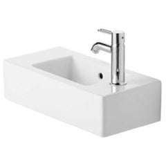 Duravit 07035000091 Lavatory Sink Vero Wall Mount 19-5/8 x 9-7/8 Inch Rectangle White