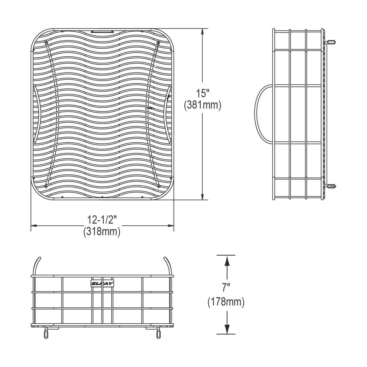 Elkay LKWRB1316SS Rinse Basket in Polished Stainless Steel 12-1/2 x 15 x 7