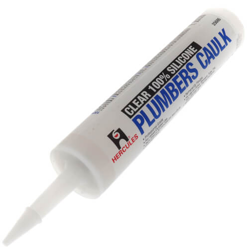 Hercules 25-686 Plumbers Caulk Silicone Clear 10 Ounce for Tubs/Showers/Sinks/Vanities