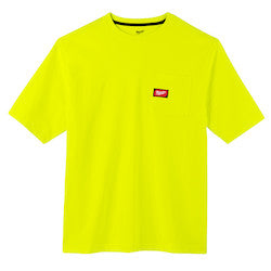 milwaukee 601HV-3X heavy duty pocket t-shirt - short sleeve - hi vis 3X