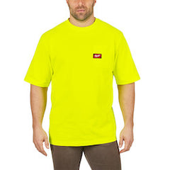 milwaukee 601HV-3X heavy duty pocket t-shirt - short sleeve - hi vis 3X