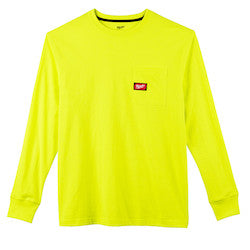 Milwaukee 602HV-L Heavy Duty Pocket T-Shirt - Long Sleeve - Hi Vis L