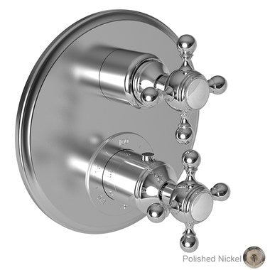 Newport Brass 3-1763TR/15 Thermostatic Trim Victoria Round Plate 2 Cross Polished Nickel ADA